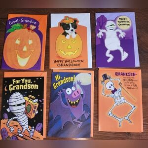 Bundle of 6 Halloween Greeting Cards For Grandson